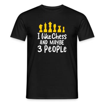 CHESS: I Like Chess - Männer T-Shirt - Schwarz - Vorne - AI Model Male 178 light (178cm)
