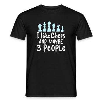 CHESS : I Like Chess - Männer T-Shirt - Schwarz - Vorne - AI Model Male 178 light (178cm)