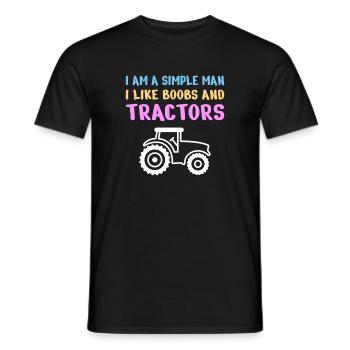 TRACTORS / FARM LIFE / COUNTRY LIFE: Simple man - Men's T-Shirt - black - Front - AI Model Male 178 light (178cm)