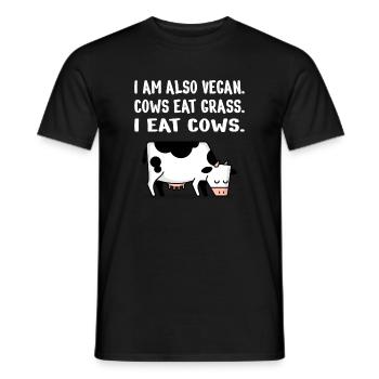 Carnivore Diet Anti-Vegan: I am also vegan - Men's T-Shirt - black - Front - AI Model Male 178 light (178cm)