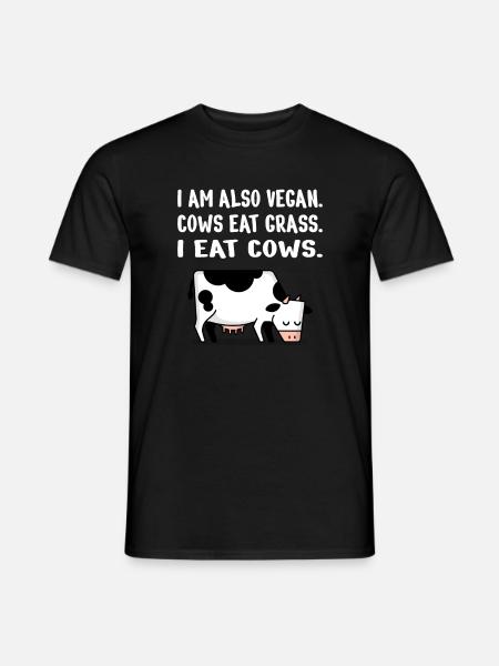 Carnivore Diet Anti-Vegan: Sono anche vegano - T-shirt uomo - nero