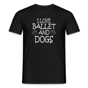 BALLET / DOGS / BALLERINA : I love Ballet and Dogs - Men's T-Shirt - black - Front - AI Model Male 178 light (178cm)