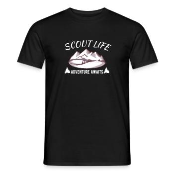 Scout Camping Outdoor : Scout Life - Männer T-Shirt - Schwarz - Vorne - AI Model Male 178 light (178cm)