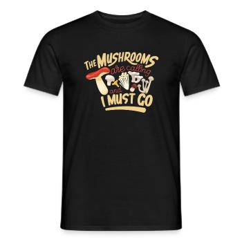 Champignons champignons champignons champignons panier champignon automne - T-shirt homme - noir - Devant - AI Model Male 178 light (178cm)