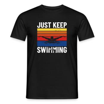 SWIMMING/ SWIMMER just keep swimming - Men's T-Shirt - black - Front - AI Model Male 178 light (178cm)