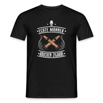 Zigarre Rauch Rauchen Whiskey Bourbon Geschenkidee - Männer T-Shirt - Schwarz - Vorne - AI Model Male 178 light (178cm)