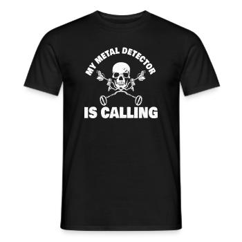 METAL DETECTING TREASURE HUNTER My Metal Detector - Men's T-Shirt - black - Front - AI Model Male 178 light (178cm)