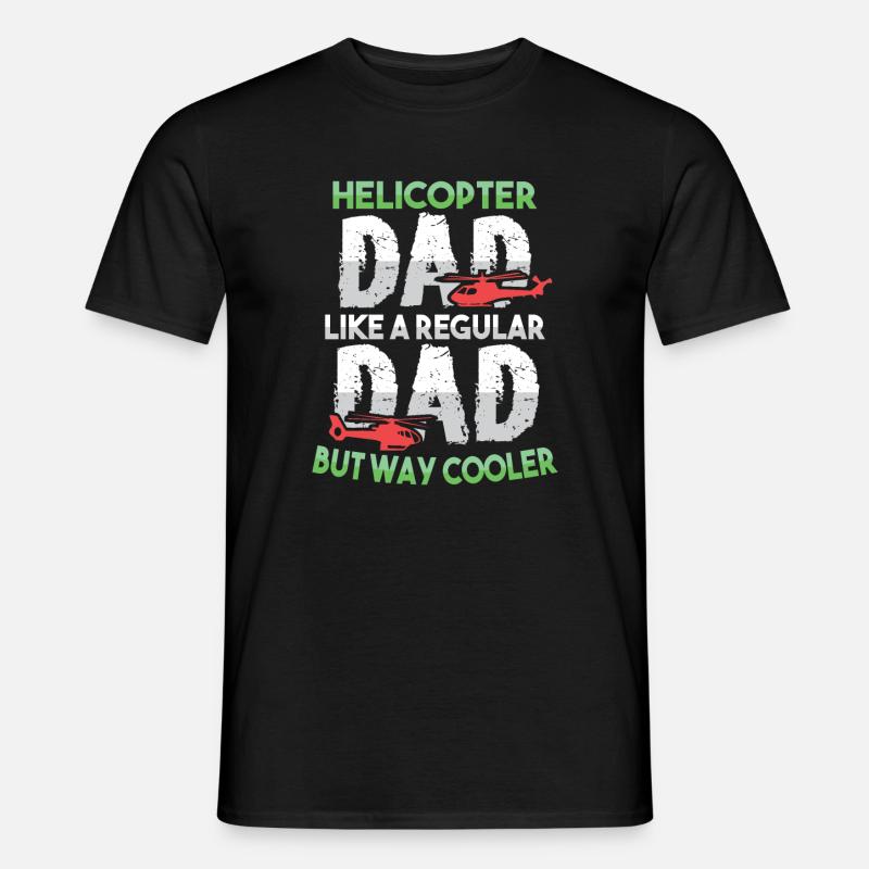Hubschrauberpilot Luftfahrt Helicopter Dad - Männer T-Shirt - Schwarz