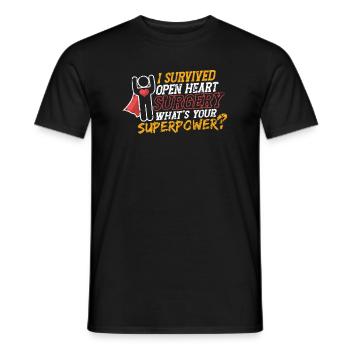 Chirurgie cardiaque Survivants de la chirurgie à cœur ouvert - T-shirt homme - noir - Devant - AI Model Male 178 light (178cm)