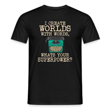 Author Writing Writer Literature Gift Idea - Men's T-Shirt - black - Front - AI Model Male 178 light (178cm)