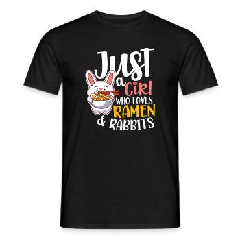 Ramen Fan Japanese Food Rabbit Bunnies Gift - Men's T-Shirt - black - Front - AI Model Male 178 light (178cm)