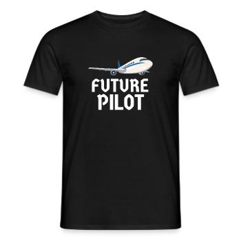 Pilote Aviation Avion Ligne Futurs Pilotes - T-shirt homme - noir - Devant - AI Model Male 178 light (178cm)