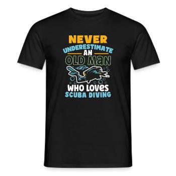 Scuba Diving Scuba Diver Marine Ocean Freediving - Men's T-Shirt - black - Front - AI Model Male 178 light (178cm)