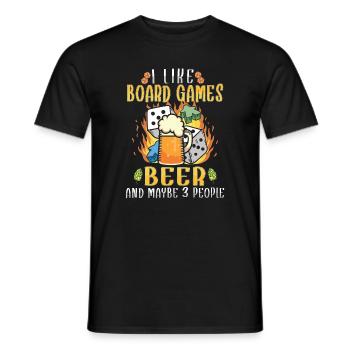 Board Games Beer Board Gamer Board Games & Beer - Männer T-Shirt - Schwarz - Vorne - AI Model Male 178 light (178cm)