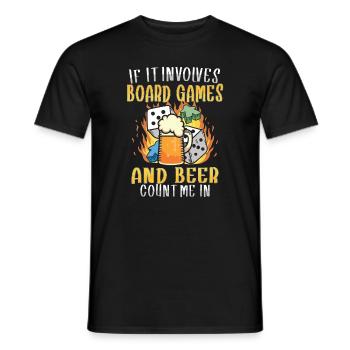 Jeux de société Bière Board Gamer Jeux de société et bière - T-shirt homme - noir - Devant - AI Model Male 178 light (178cm)