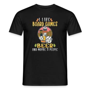 Jeux de société Bière Jeu de société Jeux de société & Bière - T-shirt homme - noir - Devant - AI Model Male 178 light (178cm)