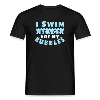 Natation Drôle Natation Nageur Nageur Citations - T-shirt homme - noir - Devant - AI Model Male 178 light (178cm)