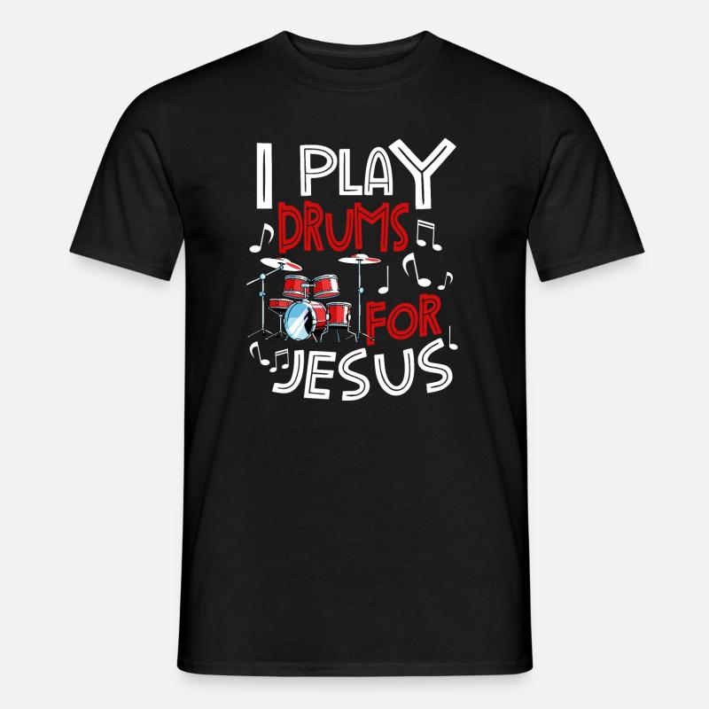 Drum Player Jesus Drum set Pick Jesus Drums Player - T-shirt homme - noir