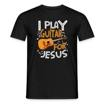 Guitar Player Jesus Guitar Jesus Guitar Player - Men's T-Shirt - black - Front - AI Model Male 178 light (178cm)