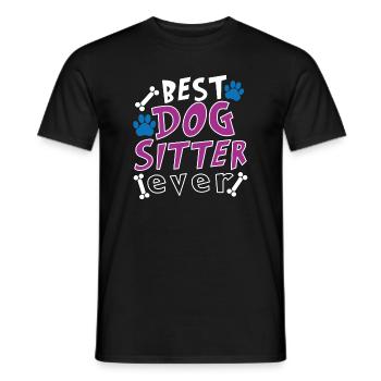 Dog Seated Dog Puppy Dog Sitter Dog Sitter - Men's T-Shirt - black - Front - AI Model Male 178 light (178cm)