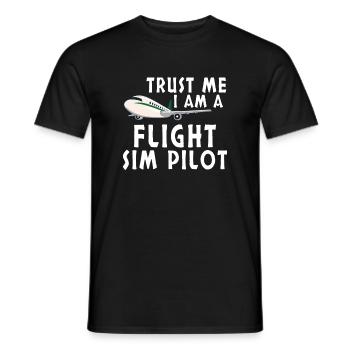 Pilote Aviation Avion Avion Avion De Ligne Vol Sim Pilote - T-shirt homme - noir - Devant - AI Model Male 178 light (178cm)
