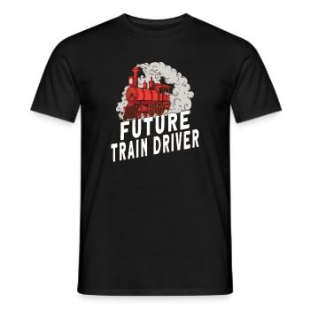 Train Railroad Locomotive Model Railway Fans - Men's T-Shirt - black - Front - AI Model Male 178 light (178cm)