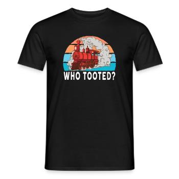 Train Railroad Locomotive Model Railway Fans - Men's T-Shirt - black - Front - AI Model Male 178 light (178cm)