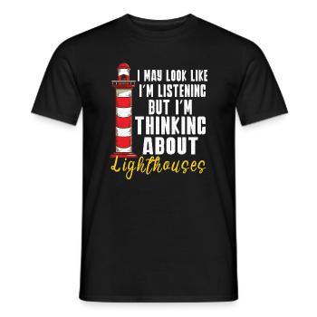 Phare Bord de mer Nautique J’aime Phare - T-shirt homme - noir - Devant - AI Model Male 178 light (178cm)