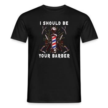 coiffeur coiffeur coiffeur coiffeur - T-shirt homme - noir - Devant - AI Model Male 178 light (178cm)