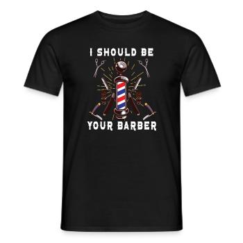 coiffeur coiffeur coiffeur coiffeur - T-shirt homme - noir - Devant - AI Model Male 178 light (178cm)