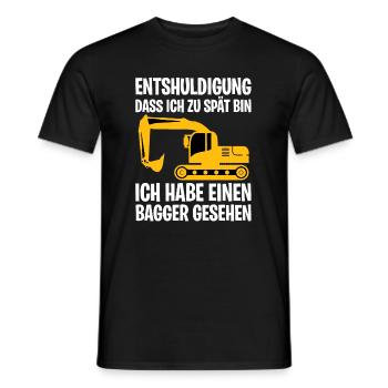 Bagger Excavator - Männer T-Shirt - Schwarz - Vorne - AI Model Male 178 light (178cm)