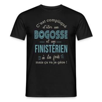 Finistérien Finisterien cadeau Finistere Finistére - T-shirt homme - noir - Devant - AI Model Male 178 light (178cm)