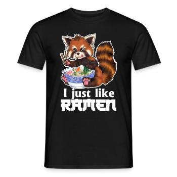 I just like Ramen Roter Panda mit Nudeln Geschenk - Männer T-Shirt - Schwarz - Vorne - AI Model Male 178 light (178cm)