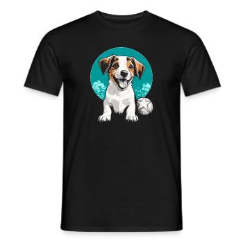 Jack Russell - T-shirt homme - noir - Devant - AI Model Male 178 light (178cm)