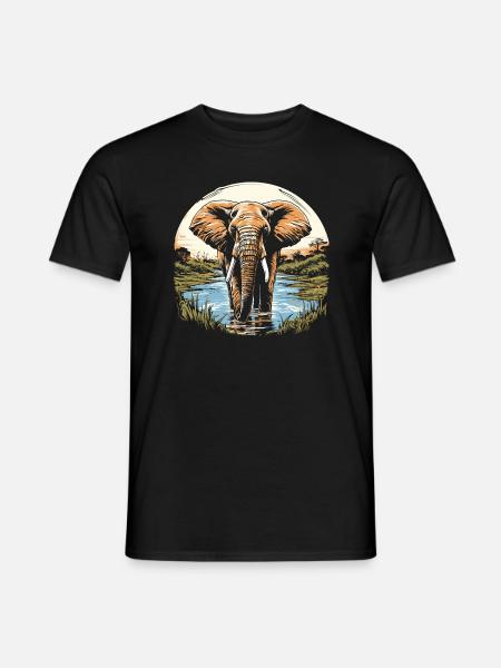 Elephant - Männer T-Shirt - Schwarz