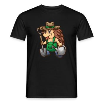 Jardinier - hérisson jardinier - T-shirt homme - noir - Devant - AI Model Male 178 light (178cm)
