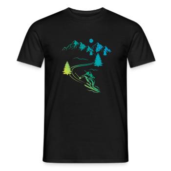 Skifahren Abfahrt Berg Wintersport - Männer T-Shirt - Schwarz - Vorne - AI Model Male 178 light (178cm)