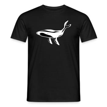 Whale Animal Marine Animal Ecosystem Symbol - Men's T-Shirt - black - Front - AI Model Male 178 light (178cm)