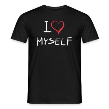 ich liebe mich herz text - Männer T-Shirt - Schwarz - Vorne - AI Model Male 178 light (178cm)