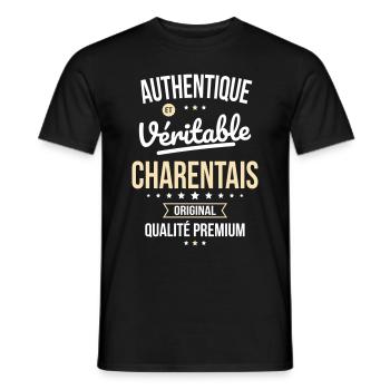Authentique et véritable Charentais - Original - T-shirt homme - noir - Devant - AI Model Male 178 light (178cm)