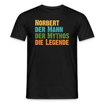 Norbert der Mythos die Legende Vorname Norbert - Männer T-Shirt - Schwarz - Vorne - AI Model Male 178 light (178cm)