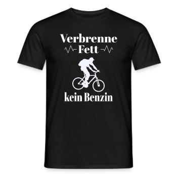 Verbrenne Fett kein Benzin Lustiger Spruch Fahrrad - Männer T-Shirt - Schwarz - Vorne - AI Model Male 178 light (178cm)