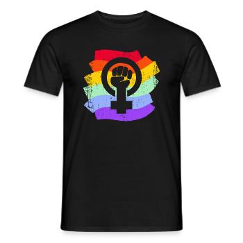 LGBT LGBTQ Rainbow Flag Femmes - T-shirt homme - noir - Devant - AI Model Male 178 light (178cm)