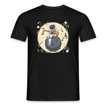 Astronaut mit Gitarre Musiker Geschenkidee - Männer T-Shirt - Schwarz - Vorne - AI Model Male 178 light (178cm)