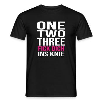 One Two Three F*** Dich Ins Knie - Männer T-Shirt - Schwarz - Vorne - AI Model Male 178 light (178cm)