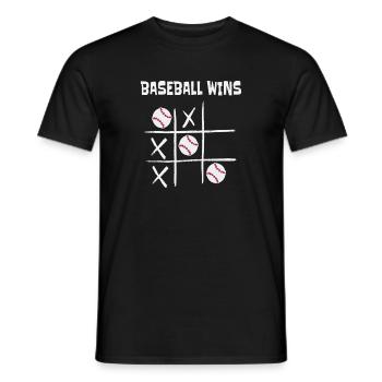 Le baseball remporte le sport Tic Tac Toe - T-shirt homme - noir - Devant - AI Model Male 178 light (178cm)
