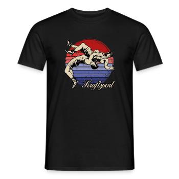 Retro Wrestling Wrestling Martial Arts Strength Sports - Men's T-Shirt - black - Front - AI Model Male 178 light (178cm)