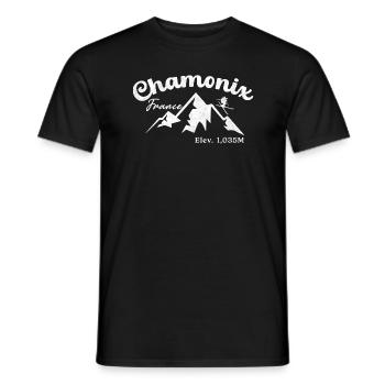 Chamonix English Alps - Men's T-Shirt - black - Front - AI Model Male 178 light (178cm)