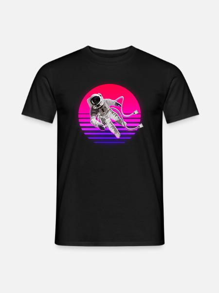 Retro Sun Astronaut Space Space - Men's T-Shirt - black