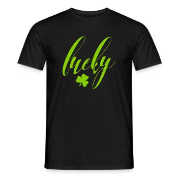 Lucky Clover Saint Patrick's Day Party - Men's T-Shirt - black - Front - AI Model Male 178 light (178cm)